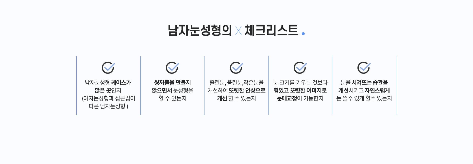 남자눈성형의 체크리스트