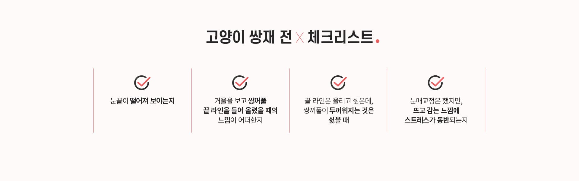 스완 고양이 눈성형 체크리스트